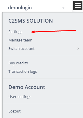 How to set default sender id in c2sms
